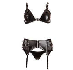 Imitation Leather Lingerie Set