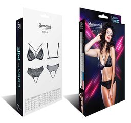 Pola Black Bra with Crotchless Briefs-thumb-1