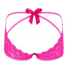 Lace Panty with Open Buttocks Pink-thumb-2