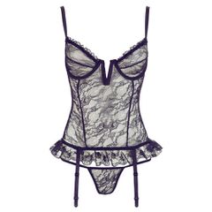 Floral Lace Basque with Suspenders and String-thumb-5