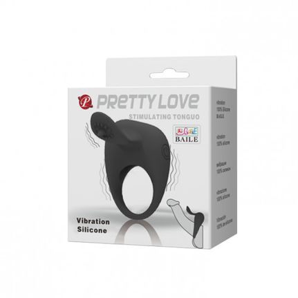 Pretty Love Vibrating Cock ring with Stimulating Tongue-thumb-3