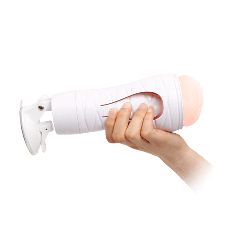 Αυνανιστήρι μουνάκι με βεντούζα Crazy Bull Flora Μαύρο Λευκό