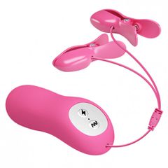 Romantic Wave Vibrating nipple clamps with Electro shock stimula-thumb-3