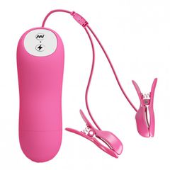 Romantic Wave Vibrating nipple clamps with Electro shock stimula-thumb-4