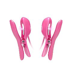 Romantic Wave Vibrating nipple clamps with Electro shock stimula-thumb-2