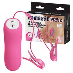 Romantic Wave Vibrating nipple clamps with Electro shock stimula-thumb-5