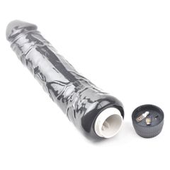 9.8'' Black Color Realistic Penis Vibrator-thumb-3