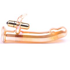 Golden Glass Dildo Vibrator-thumb-1