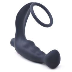 Black Silicone Anal Plug Vibrator with Ring-thumb-3