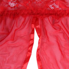 Love Me Mesh Chemise with Lace String Red-thumb-6