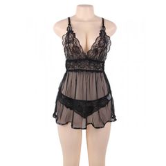 Delicate Mesh Chemise with String-thumb-2