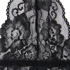 Ημιδιαφανές Plus Size μαύρο Babydoll με στρινγκ-thumb-12