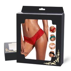 Deep Green Thong with Lace Hem-thumb-2