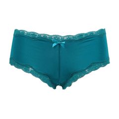 Deep Green Thong with Lace Hem-thumb-3