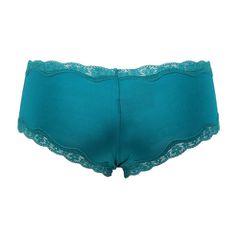 Deep Green Thong with Lace Hem-thumb-1