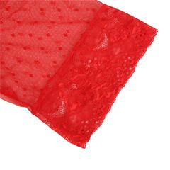 Plus Size Red Mesh Kimono with String-thumb-7