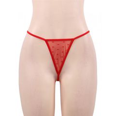 Plus Size Red Mesh Kimono with String-thumb-1