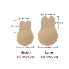 Rabbit Ear Self Adhesive Push Up Bra Black-thumb-1