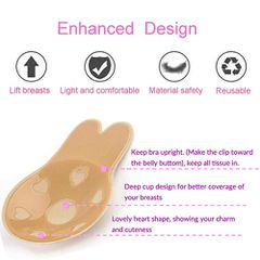 Rabbit Ear Self Adhesive Push Up Bra Black-thumb-6