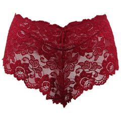 Hot Red Floral Lace Short-thumb-2