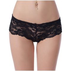 Flirty Black Floral Lace Short-thumb-2