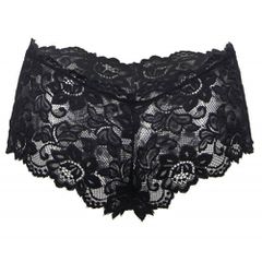 Flirty Black Floral Lace Short-thumb-4