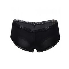 Plus Size Thong with Lace Hem Black-thumb-1