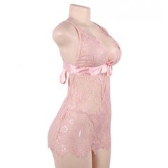 Please Me Pink Babydoll with String-thumb-4