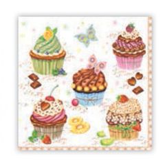 Χαρτοπετσέτα decoupage 33X33 cup cakes