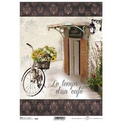 Ριζόχαρτο Decoupage A4 - Bicycle and flowers