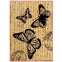 Ριζόχαρτο Decoupage A4 - Butterfly with words