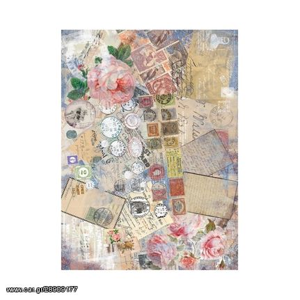 Ριζόχαρτο Decoupage -Pastel Letters  - A4