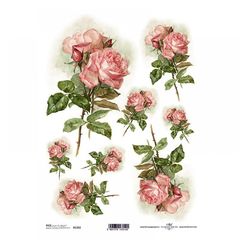 Ριζόχαρτο "pink roses" 21x29εκ.   (ITD-R1202)