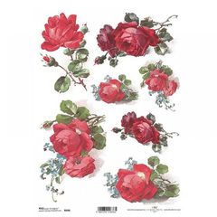 Ριζόχαρτο "red roses" 21x29εκ.   (ITD-R646)