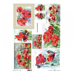 Ριζόχαρτο "poppies" 42x29.7εκ.   (ITD-R085L)