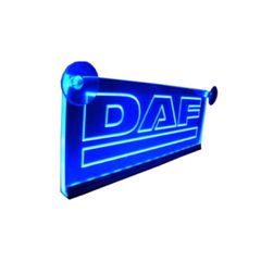 Διακοσμητική πινακίδα καμπίνας μπλε LED 24V για DAF 250mm90mm6mm καλώδιο 15m με βύσμα για πρίζα αναπτήρα