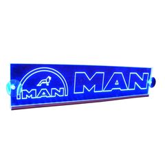 Διακοσμητική πινακίδα καμπίνας μπλε LED 24V για MAN 500mm110mm6mm καλώδιο 15m με βύσμα για πρίζα αναπτήρα