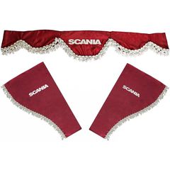 Σετ κουρτίνες 3 τεμαχίων SCANIA μπορντό