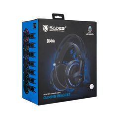 Headset Sades Diablo Gaming RGB LED USB Realtek Audio Ακουστικά Με Μικρόφωνο Μαύρα SA-916