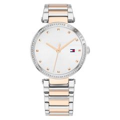 Ρολόι γυναικείο Tommy Hilfiger Lynn 1782236 με δίχρωμο μπρασελέ και λευκό καντράν