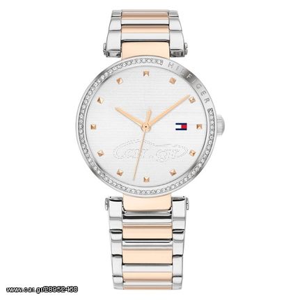 Ρολόι γυναικείο Tommy Hilfiger Lynn 1782236 με δίχρωμο μπρασελέ και λευκό καντράν