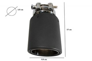 ΜΠΟΥΚΑ ΕΞΑΤΜΙΣΗΣ CARBON MAT ΓΙΑ BMW 5 SEDAN (E39) (6.8cm/2.67inch)