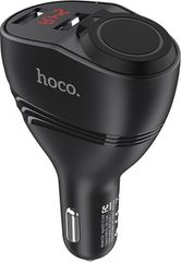 Φορτιστής Αυτοκινήτου Hoco Z34 Thunder με 2 Εξόδους USB 5V-3.1A Max, Extra Εξοδο Αναπτήρα και Led Οθόνη Ένδειξης Μαύρο