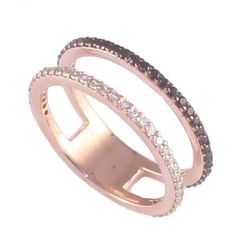 Δαχτυλίδι ασημένιο ολόβερο διπλό με ροζ επιχρύσωμα με ζιρκόνια σε λευκό και μαύρο χρώμα Νο. 53
Θα φροντίσουμε για τη συσκευασία δώρου