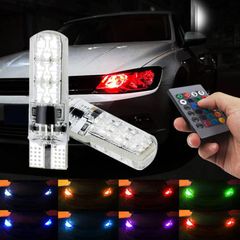 Ψείρες LED Τ10 12V RGB Αυτοκινήτου με Ασύρματο τηλεχειριστήριο