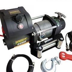 Ηλεκτρικός εργάτης KANGAROO WINCH 8000 με συρματόσκοινο και τηλεχειριστήριο 12V Για 3628kg-thumb-1