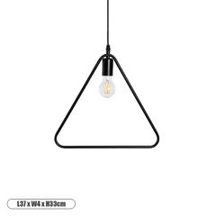GLOBOSTAR® DELTA 01580 Μοντέρνο Κρεμαστό Φωτιστικό Οροφής με Ντουί 1 x E27 AC 220-240V IP20 - Μαύρο - Μ37 x Π4 x Υ33cm