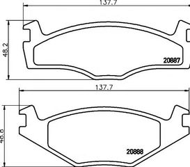 ΣΕΤ ΤΑΚΑΚΙΑ ΕΜΠΡΟΣ FRONT BRAKE PADS SEAT CORDOBA IBIZA VW CADDY GOLF I GOLF II GOLF III 571317X 