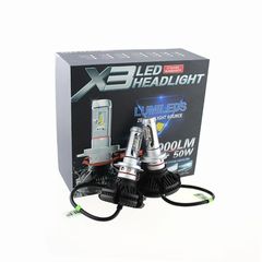 Led Kit X3 Headlight H4 6000LM 50W 2Τεμ.