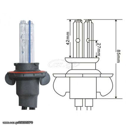 Auto Gs H13 Xenon Replacement Bulb 8000K 12V 2τμχ